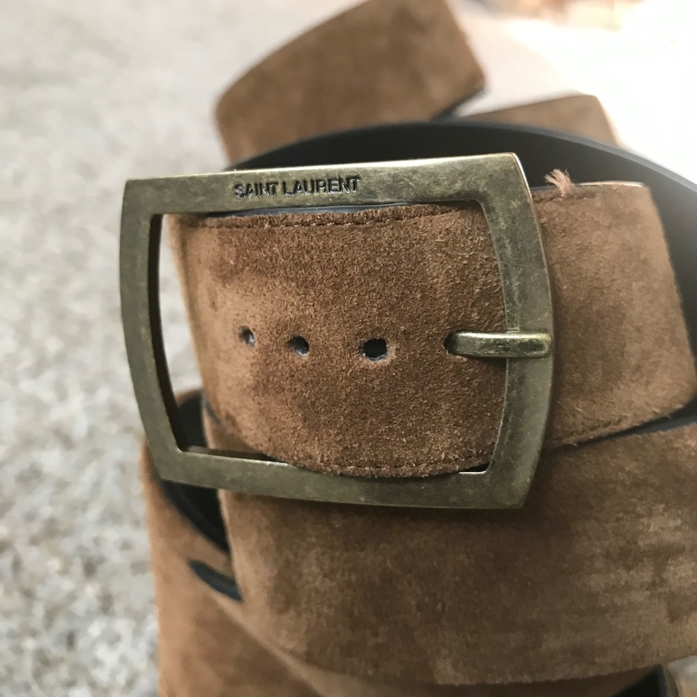 Saint Laurent Suede Crossover Strap Sandals 34 44 - Picture 7 of 8